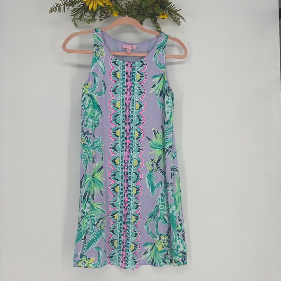 Lilly Pulitzer Sleeveless Lilac It's Impawsible Jackie Shift Mini Dress Size XS - Picture 6 of 11